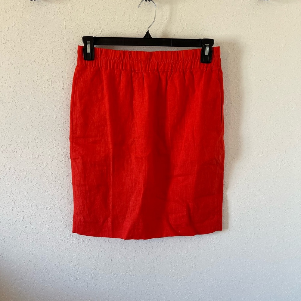 J.crew red pencil skirt NWT